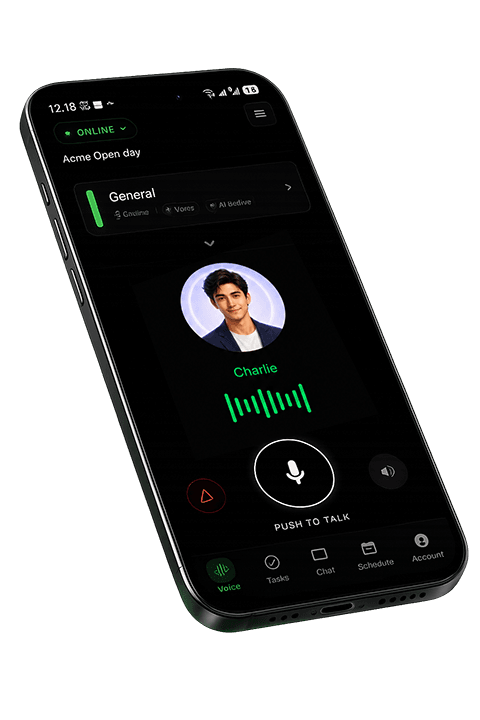 Pulse mobile app — push-to-talk interface